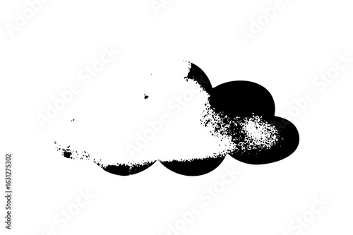 Vector Abstract floral with dissolving petals and a dark bloom.