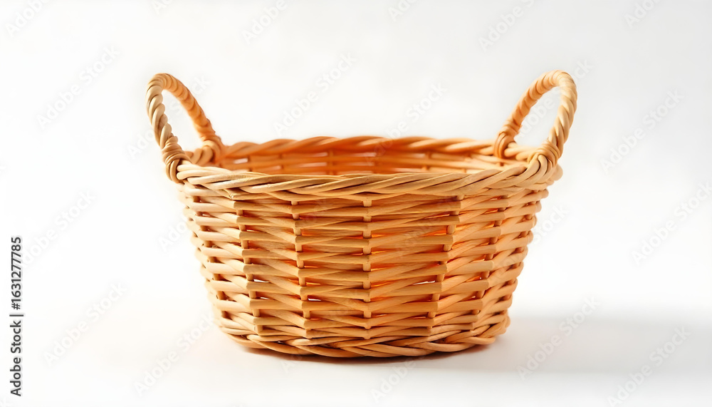 Fototapeta premium wooden Laundry basket isolated on white background