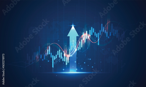 Stock market investment trading graph in graphic concept suitable for financial investment or economic trends business idea. graph growth technology background. vector design.