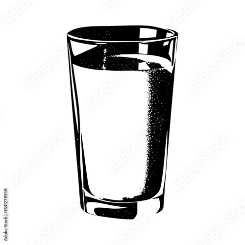 Vector Glass of liquid with sediment