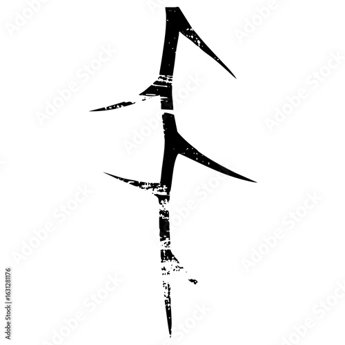 Vector Abstract black of a stylized bird in flight.