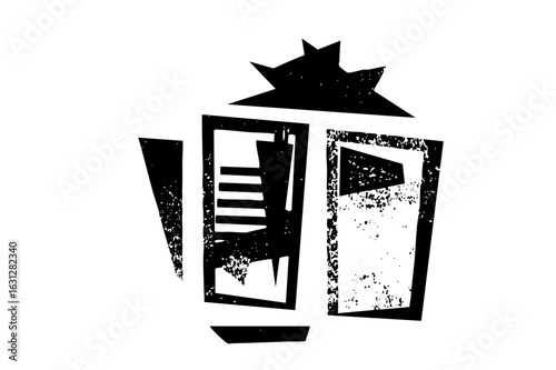 Vector Abstract geometric featuring a stylized teapot .