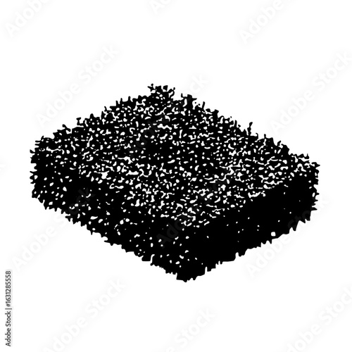 Vector Dense shrubbery depicts a textured rounded bush.