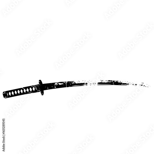 Vector Distressed katana with a textured blade and hilt.