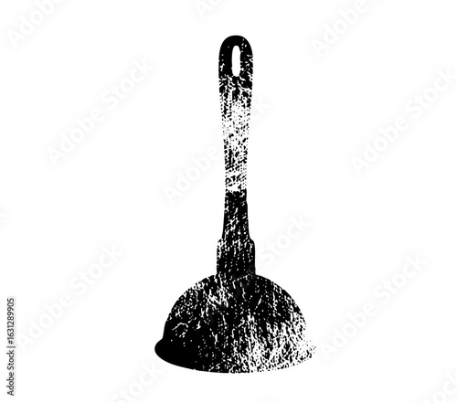 Vector Distressed black plunger with a handle loop.
