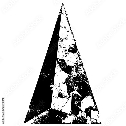 Vector Abstract warrior figure within a sharp triangular frame.