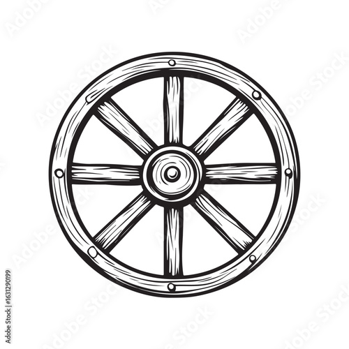 wooden wheel silhouette,  wheel silhouette icon, wheel vector silhouette, isolated wheel Vector,wheel Silhouette,wheel icon set, black wheel symbol for you,color Vector illustration, 