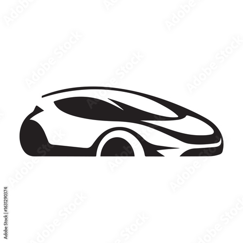 electric car vector silhouette clip art logo design illustration. modern car set collections