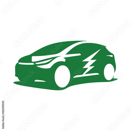electric car vector silhouette clip art logo design illustration. modern car set collections