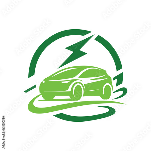 electric car vector silhouette clip art logo design illustration. modern car set collections