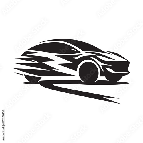 electric car vector silhouette clip art logo design illustration. modern car set collections