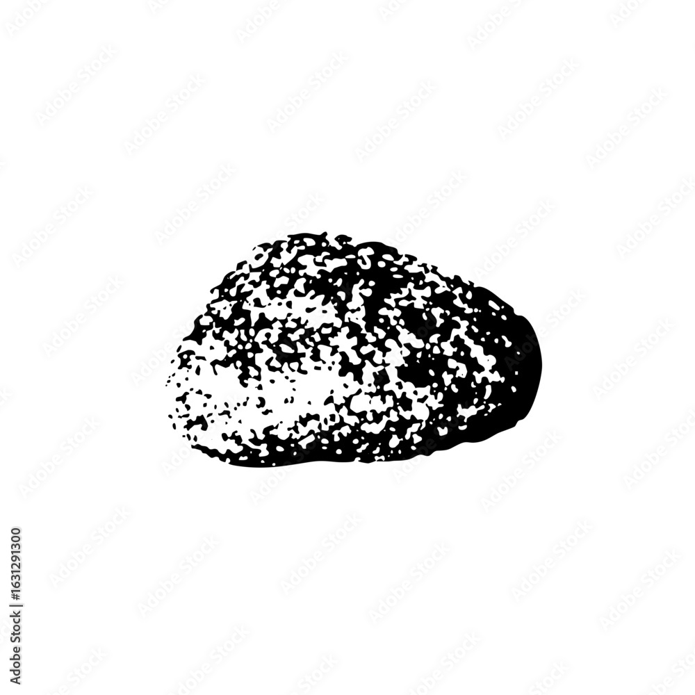 Vector Textured stone with a rough organic form. Vector Textured stone with a rough organic form.