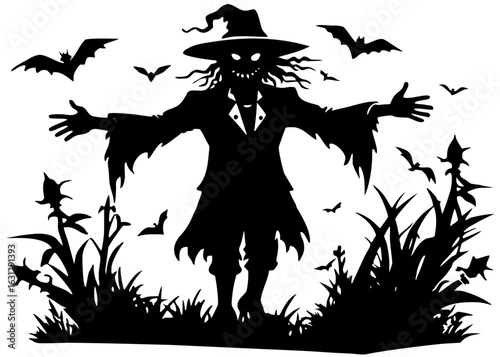 Haunted Scarecrow Silhouette