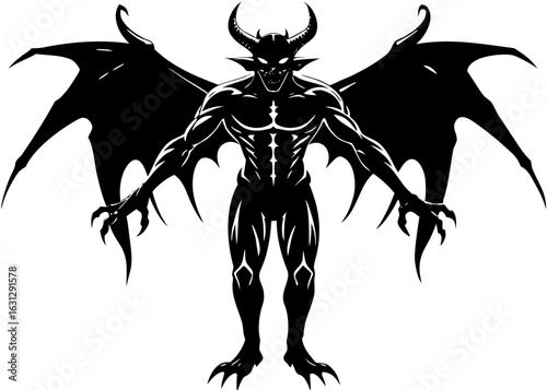  Demon Silhouette with Wings Spread
