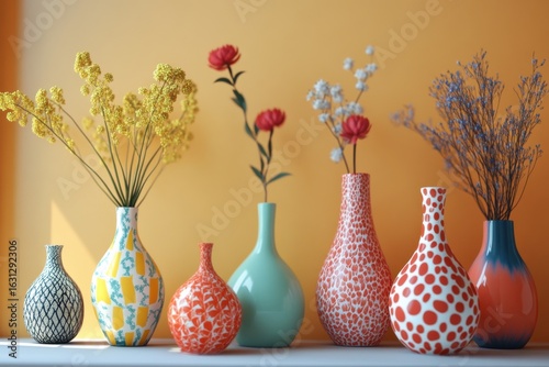 Stunning Beige Interior Featuring Colorful Patterned Vases for Stylish Decor Inspiration