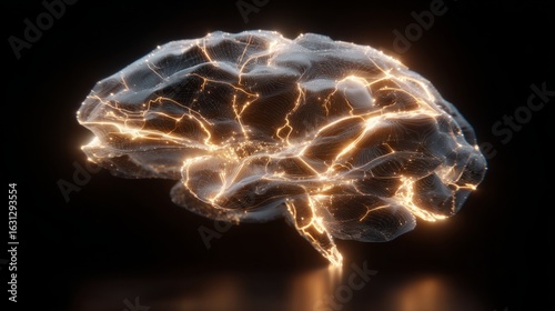 A close-up of brain neurons transmitting electric signals, symbolizing thought and memory