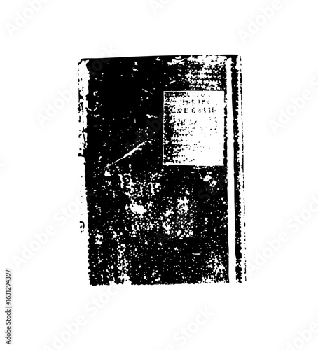 Vector Distressed book with label