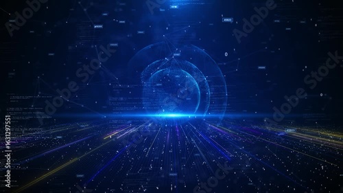 Wallpaper Mural Glowing Blue Circular HUD Interface Sci-Fi Blue HUD Interface Background. Futuristic circular rings. digital presentations, graphics, virtual dashboards high-tech scenes, innovation science interfaces Torontodigital.ca