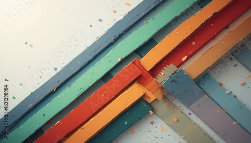 Colorful geometric lines intersecting in an abstract, modern design, Generative AI
