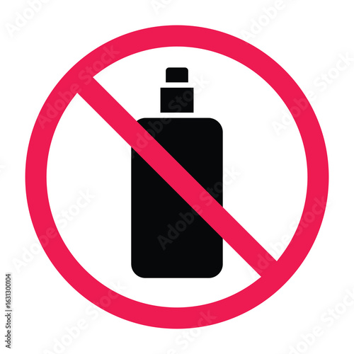 No skincare sign, forbidden skincare product sign, fake skincare prohibited symbol, flat vector illustration