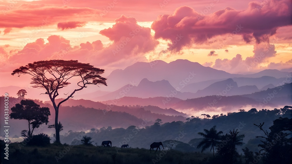 Fototapeta premium sunrise in the mountains