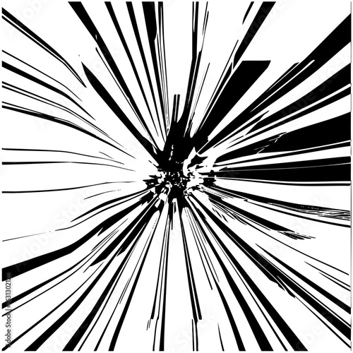 Vector Dynamic radial burst with sharp lines.
