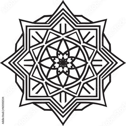 Intricate Geometric Star Mandala Design pattern