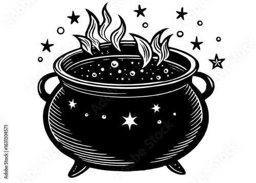 Bubbling Witch Cauldron Silhouette