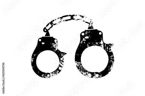 Vector Black Handcuffs with Chain