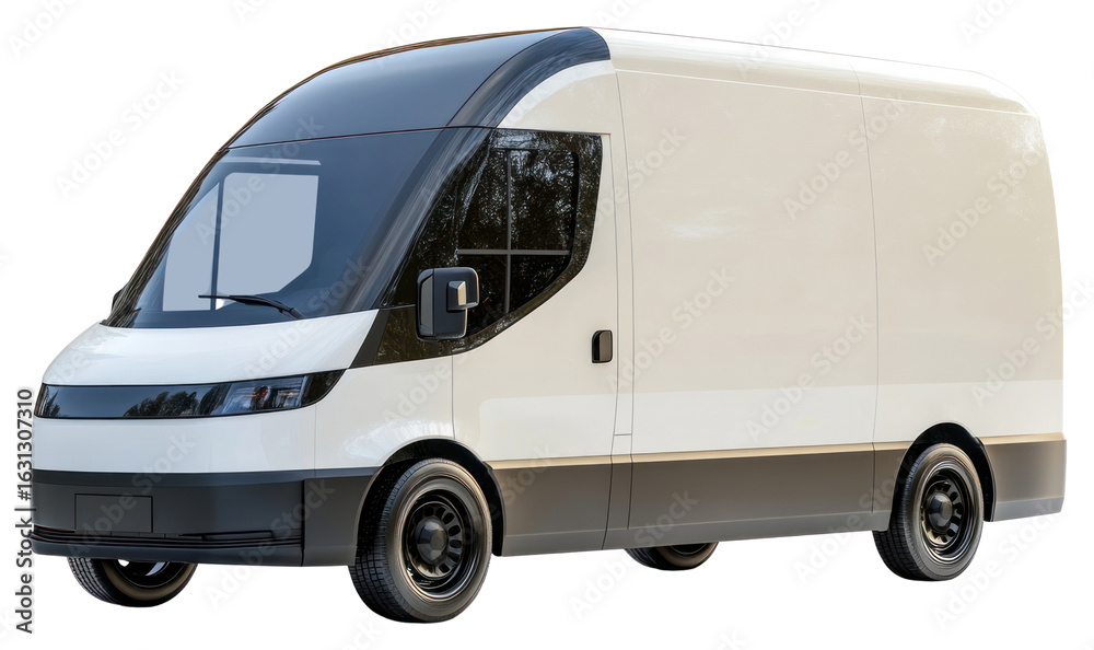 Naklejka premium PNG Real modern EV van vehicle white transportation.