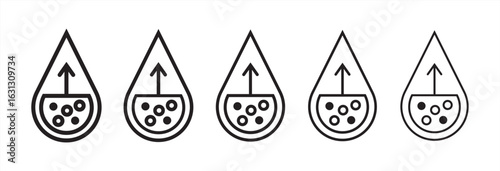 High cholesterol icon vector outline set illustration sign, High cholesterol icon set in black glyph style. silhouette collection vector illustration.
