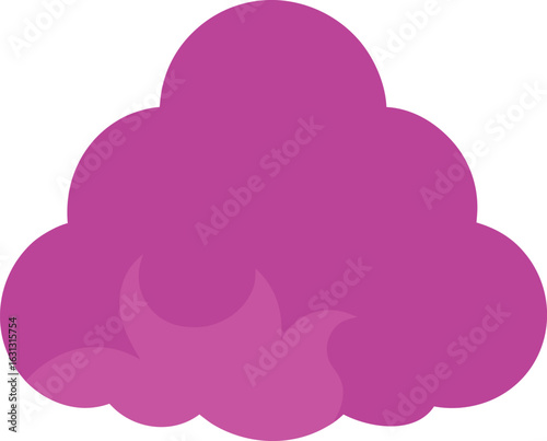 Abstract glowing cloud shape with purple and pink hues