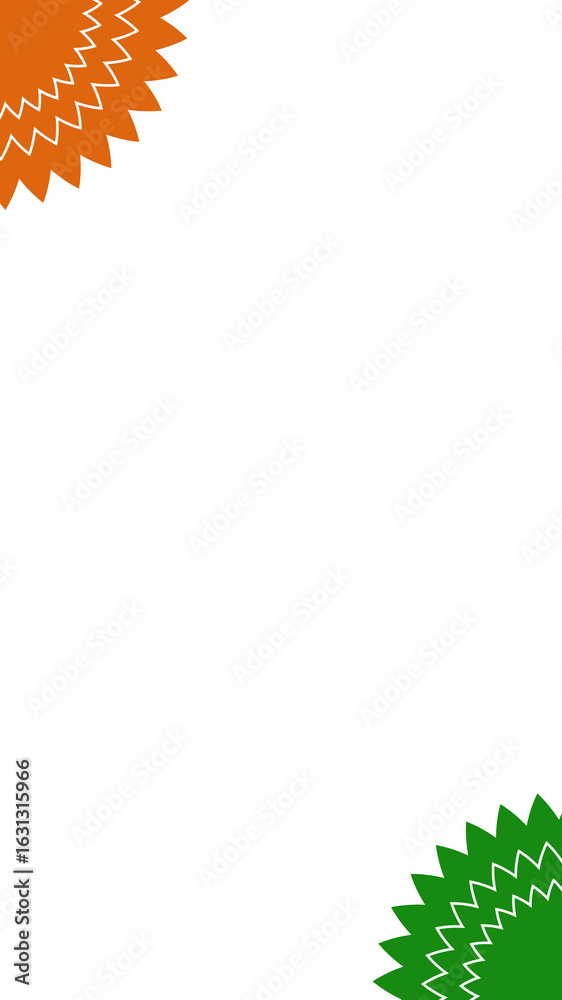 Fotografie Orange green vertical mobile background for independence day wishes decoration