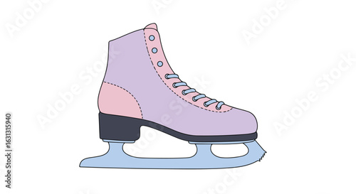 Ice skate design for winter sports on plain background. For graphics use
