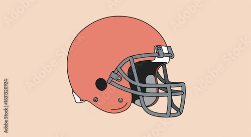Football helmet resting against a plain background for use in sports concepts