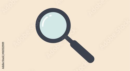 Magnifying glass on plain background for inspection, search or detection
