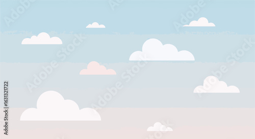 Cloudy sky vector, a background element with soft colors, landscape use