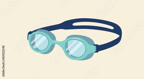 Swimming goggles on a tan backdrop for water activities and safety