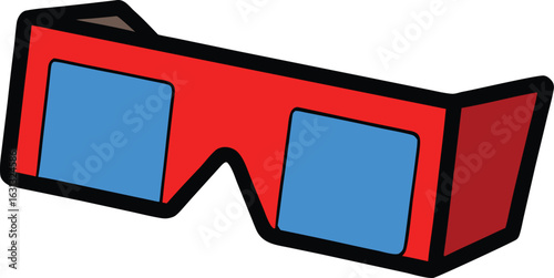 Retro 3d glasses with red and blue lenses