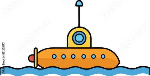 Submarine periscope emerging from imaginary water surface