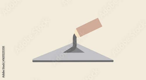 Trowel tool, plain background. Plastering, tiling, building, renovation