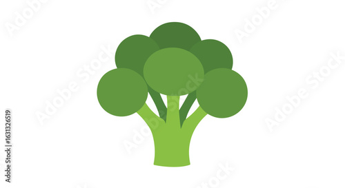 Cartoon broccoli on a white background for dietary usage