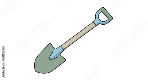 Isolated spade illustration on white background for landscaping, gardening