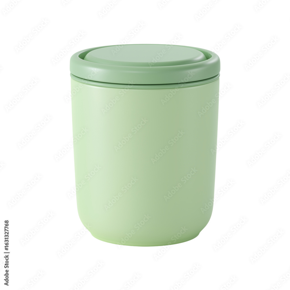 Pale green ceramic jar with lid isolated on transparent background Pale green ceramic jar with lid isolated on transparent background