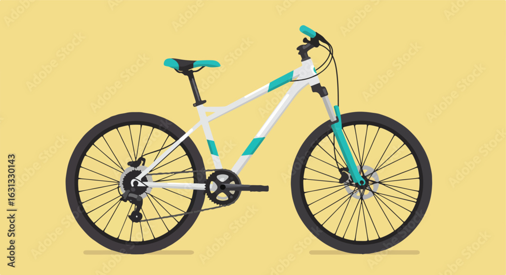 Fototapeta premium Isolated mountain bike, on a solid color background for promotion or advertisement