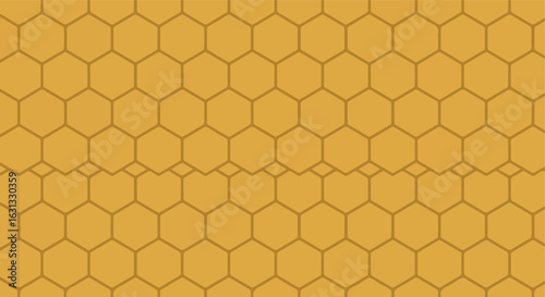Repeating honeycombs for presentations in beige. Hexagonal design background