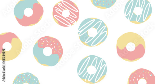 Delicious Pastel Donuts Illustration for Backgrounds and Wallpapers