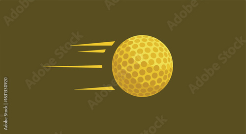 Graphic ball moves across a green plain. It's for sports designs, logos