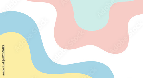 Playful backdrop featuring pastel blobs, evoking a sense of gentle movement