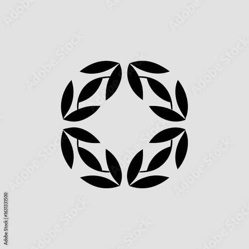 Geometric Laurel Wreath Logo Design